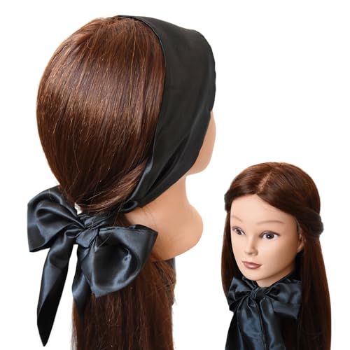 yantaisiyu 1 Pc Satin Head Wrap Wig Grip Band Fashion Headbands for Laying Lace Frontal Wigs Satin Scarf for Yoga, Makeup, Facial, Sport (Black) - Image 5