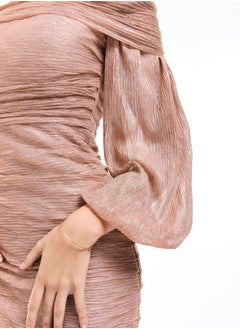 House of Moda Bardot Neck Ruched Bodycon Maxi Dress by Styli  - Image 2