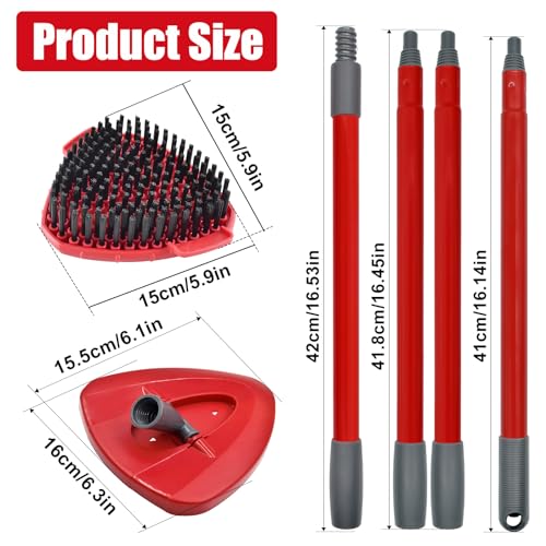 Hezane Mop Handle for Ocedar Scrub Brush and Spin Mop Base Compatible with O Cedar EasyWring 1 Tank Spin Mop4Section Spin Mop Handles and Base for EasyWring Spin Mops - Image 3