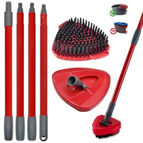 Hezane Mop Handle for Ocedar Scrub Brush and Spin Mop Base Compatible with O Cedar EasyWring 1 Tank Spin Mop4Section Spin Mop Handles and Base for EasyWring Spin Mops - Image 1