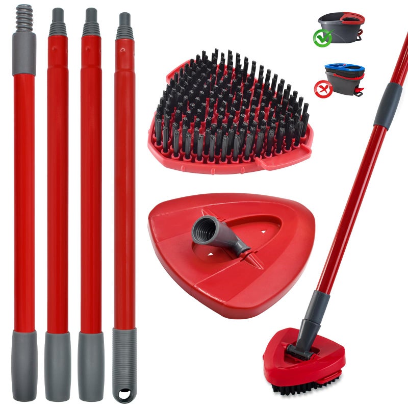 Hezane Mop Handle for Ocedar Scrub Brush and Spin Mop Base Compatible with O Cedar EasyWring 1 Tank Spin Mop4Section Spin Mop Handles and Base for EasyWring Spin Mops - Image 2