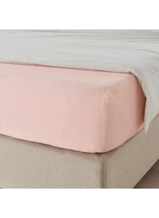 Generic - Fitted sheet, light pink, 180x200 cm - Image 1