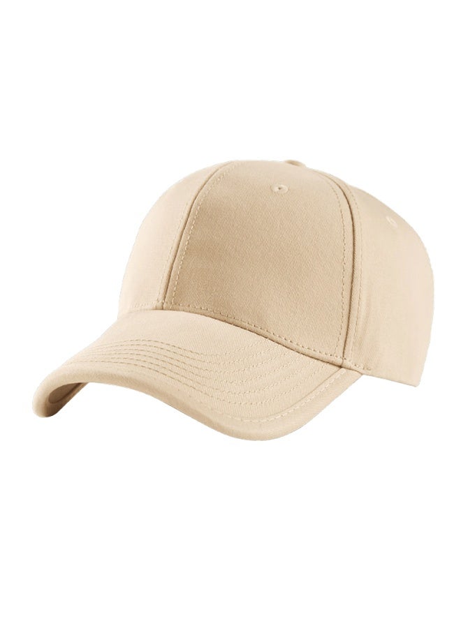 Fapai Large Head Cirference Slim Face Hard Top Baseball Cap Women Wide Brim Deepened Duckbill Cap Men Khaki