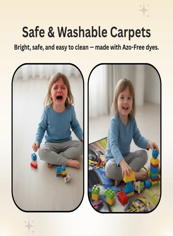 Athom Living Paw Patrol (Yellow) Runner Carpet 2x4.5 Ft, Soft Printed Mat with Anti-Skid Backing, Durable Washable Runner for Kids Bedroom, Play Area & Playroom Décor - Image 4