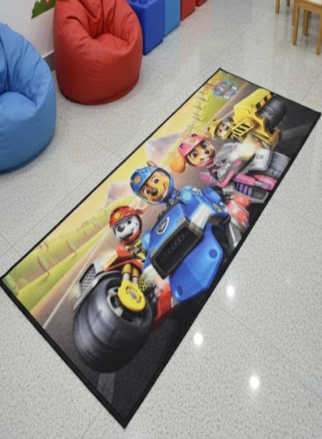 Athom Living Paw Patrol (Yellow) Runner Carpet 2x4.5 Ft, Soft Printed Mat with Anti-Skid Backing, Durable Washable Runner for Kids Bedroom, Play Area & Playroom Décor - Image 1