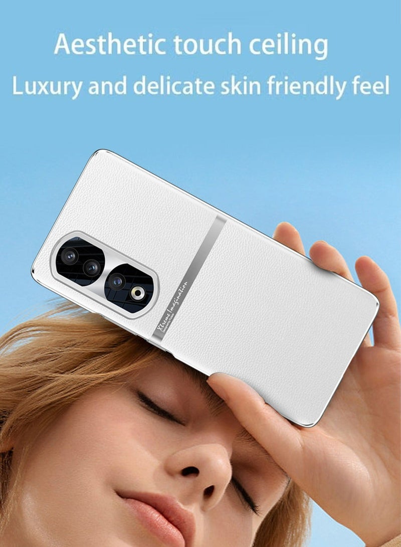 X-level Honor 90 Pro Case Cover with TPU Leather Camera Metal Len Protector 3 in 1 Anti-Scratch Anti-drop Anti-fingerprint slim light Protective Shockproof Back Cover For Honor 90 Pro Mobile Phone Accessory - Image 3