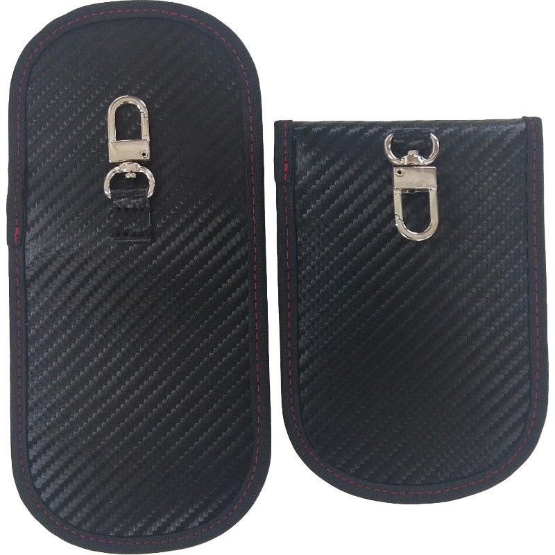 New Rfid Signal Shielding Bag Car Key Shielding Cover Pu Carbon Fiber Back Buckle Anti-Scanning - Image 5
