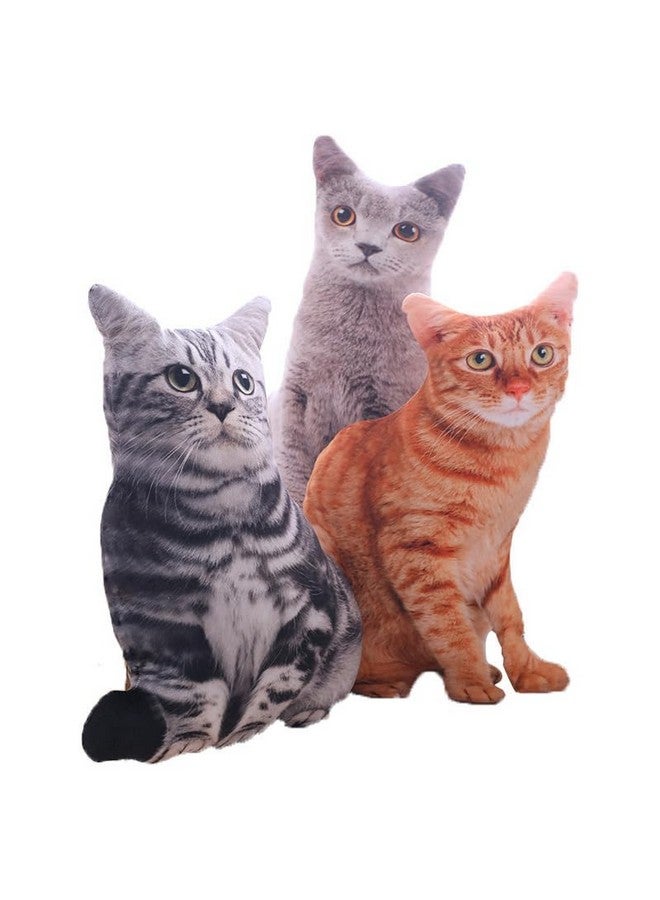 Maomoto 19.6'' Cat Throw Pillow - Plushie Cushion Doll 3D Simulation Cat Plush Stuffed Animal Cushion Pillow Toy for Kids, Sofa Chair Home Decor (Orange) - Image 2