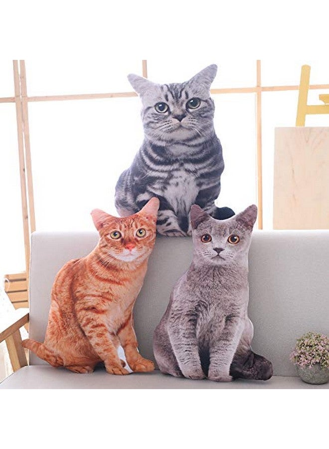 Maomoto 19.6'' Cat Throw Pillow - Plushie Cushion Doll 3D Simulation Cat Plush Stuffed Animal Cushion Pillow Toy for Kids, Sofa Chair Home Decor (Orange) - Image 3