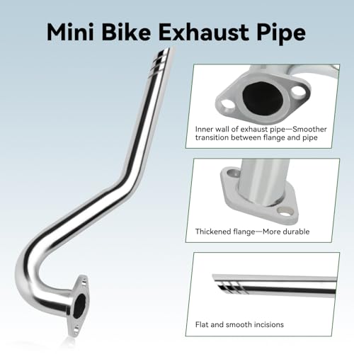 XIKOBY Upgraded Center Rear Exit Exhaust Pipe Compatible with Predator 79cc 98cc 99cc 3.0HP 154F Engine Mini Bike Coleman CT100U Massimo MB100 F-RP GMB100 Rascal Lite Parts Silver - Image 2