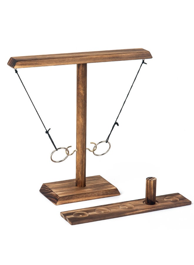 Generic - Ring Toss Games Spot Wooden Hook And Loop Throwing Shooting Interactive Ring Head Game-Color:Carbonized Slinger 34*30*8 - Image 1