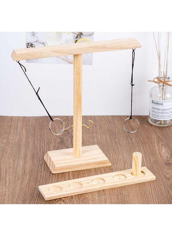 Generic - Ring Toss Games Spot Wooden Hook And Loop Throwing Shooting Interactive Ring Head Game-Color:Carbonized Slinger 34*30*8 - Image 1