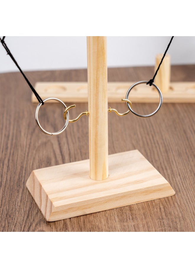 Generic - Ring Toss Games Spot Wooden Hook And Loop Throwing Shooting Interactive Ring Head Game-Color:Carbonized Slinger 34*30*8 - Image 1