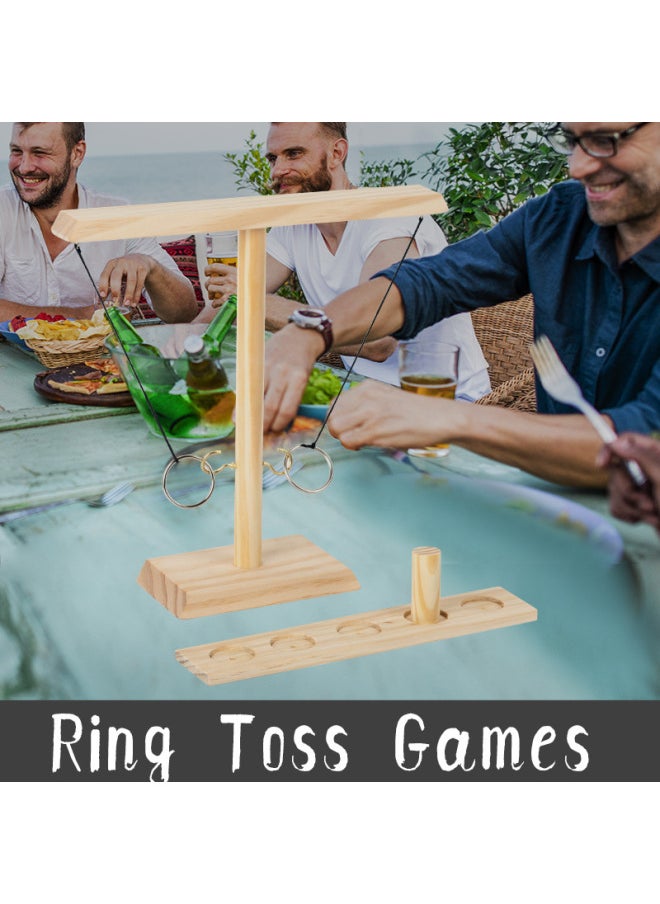 Generic - Ring Toss Games Spot Wooden Hook And Loop Throwing Shooting Interactive Ring Head Game-Color:Carbonized Slinger 34*30*8 - Image 1
