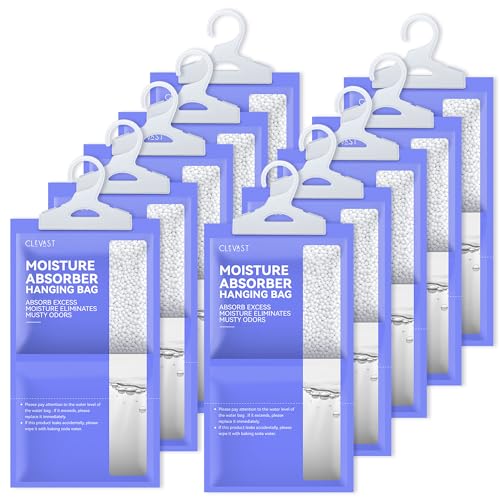 CLEVAST Moisture Absorbers Packets 10 Pack, Dehumidifier Bags for Closet, Unscented Hanging Humidity Absorber in Wardrobes, Bedrooms, Bathrooms(Net Wt. 230g/Pack) - Image 1