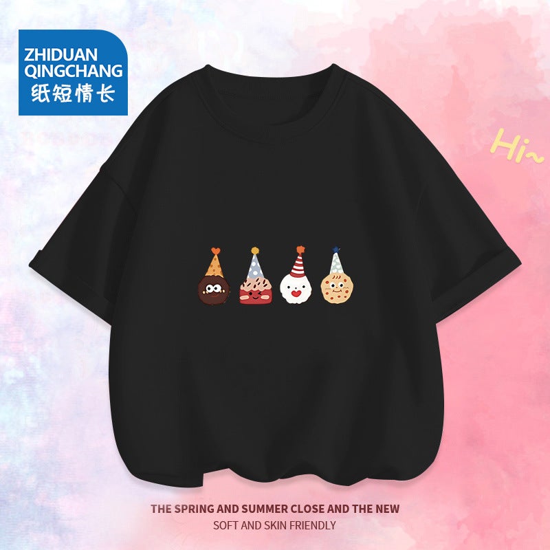 2084# Cotton All-Match Children'S Short-Sleeved Large Children'S Loose T-Shirt Western Style Baby Boys And Girls Children'S Wear - Image 3
