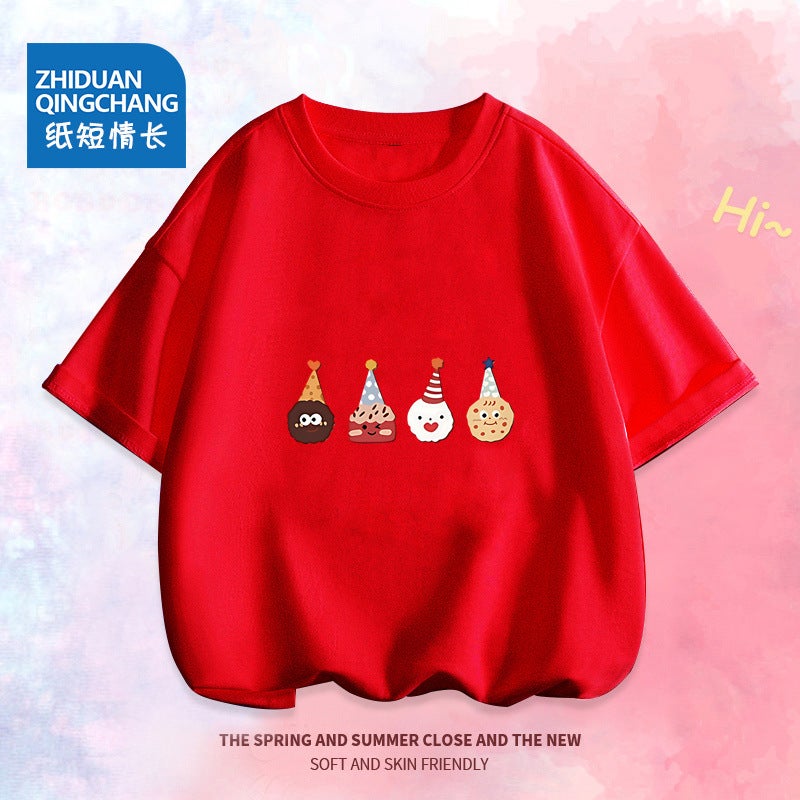 2084# Cotton All-Match Children'S Short-Sleeved Large Children'S Loose T-Shirt Western Style Baby Boys And Girls Children'S Wear - Image 4