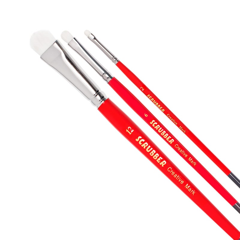 Creative Mark Scrubber Watercolor Paint Brush Set of 3 Watercolor Paintbrushes for Correcting Mistakes and Color Lifting