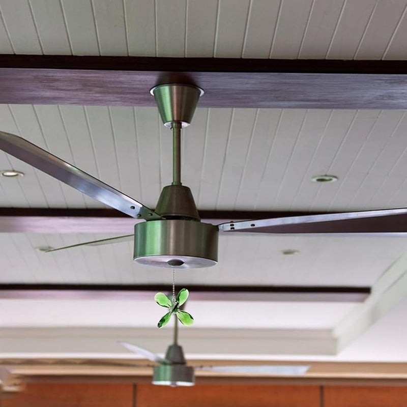 Green Crystal Ceiling Fan Pull Chain Flower Pendant Extender Universal Light Pull - Image 5