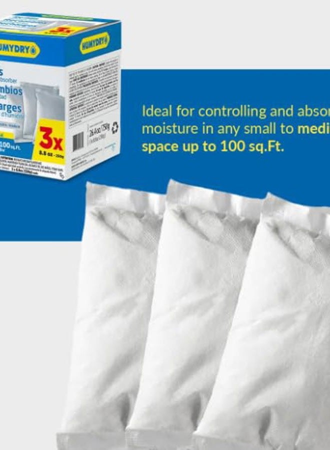 HUMYDRY BY HUMEX S.A. Box of 6-3 Pack Refill Moisture Absorber, unscented 8.8-oz. - Image 3