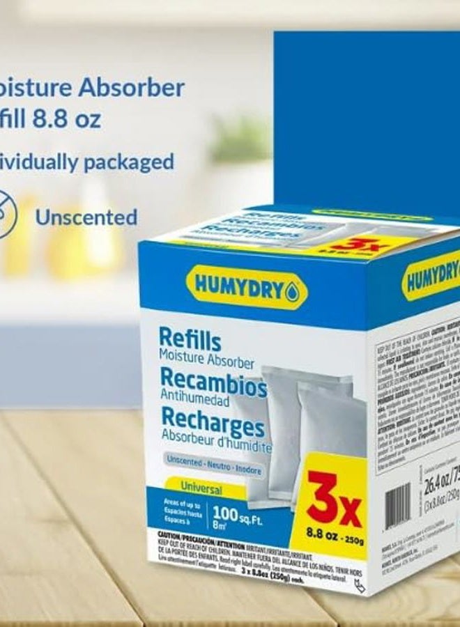 HUMYDRY BY HUMEX S.A. Box of 6-3 Pack Refill Moisture Absorber, unscented 8.8-oz. - Image 4