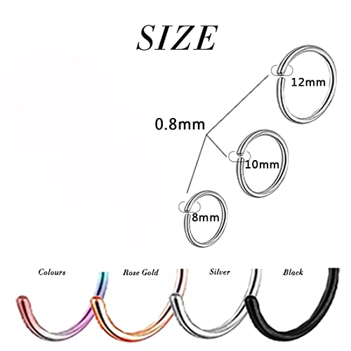 YEELONG Nose Rings for Women 20g Surgical Steel Nose Studs Nose Rings Hoops Piercing Jewelry - Image 2