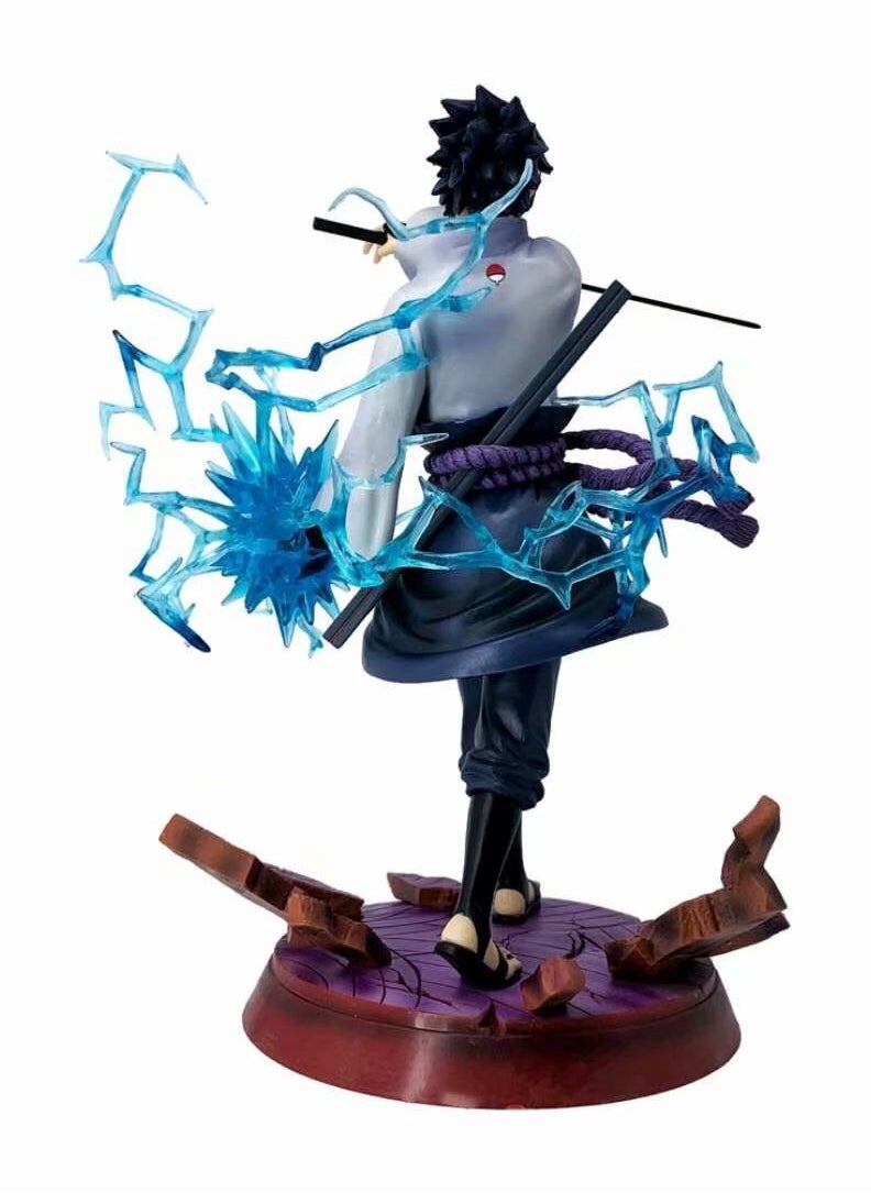 null - Naruto series Sasuke doll model ornaments, Chidori Sasuke PVC model toy decoration collection gift 28cm - Image 1