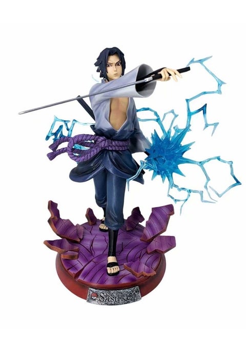 Naruto series Sasuke doll model ornaments, Chidori Sasuke PVC model toy decoration collection gift 28cm