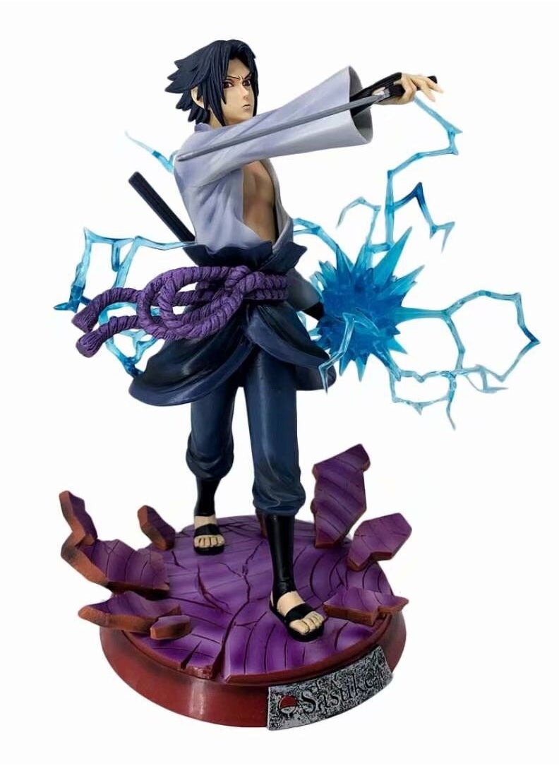null - Naruto series Sasuke doll model ornaments, Chidori Sasuke PVC model toy decoration collection gift 28cm - Image 1