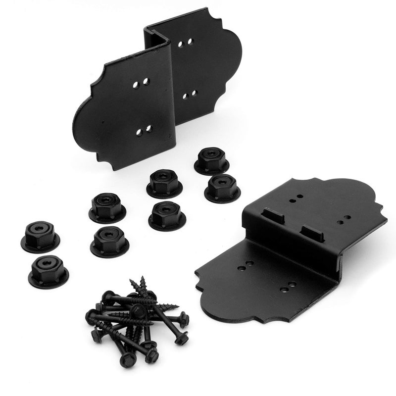 OZCO Laredo Sunset 6 Post to Beam Connector Heavy Duty Black PowderCoated Steel Bracket for Wood Posts Outdoor Beam Braces Corner Brackets Angle Brackets for Wood and Aluminum 2Pack 56635