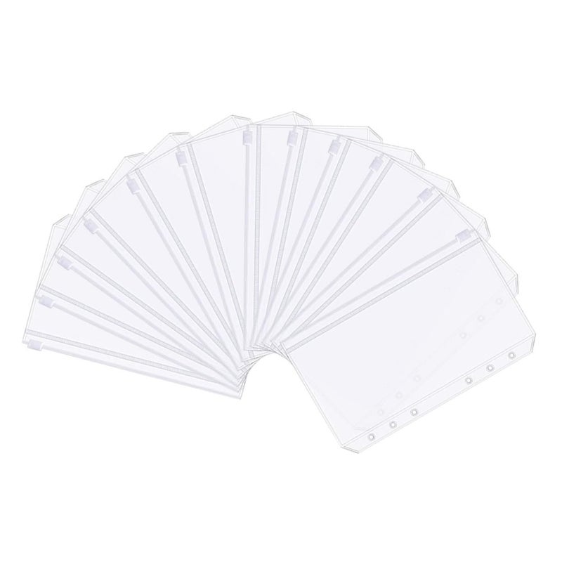 12 Pack Clear Zipper Binder Pouches For Document Receipts And Bills Storage - Image 2