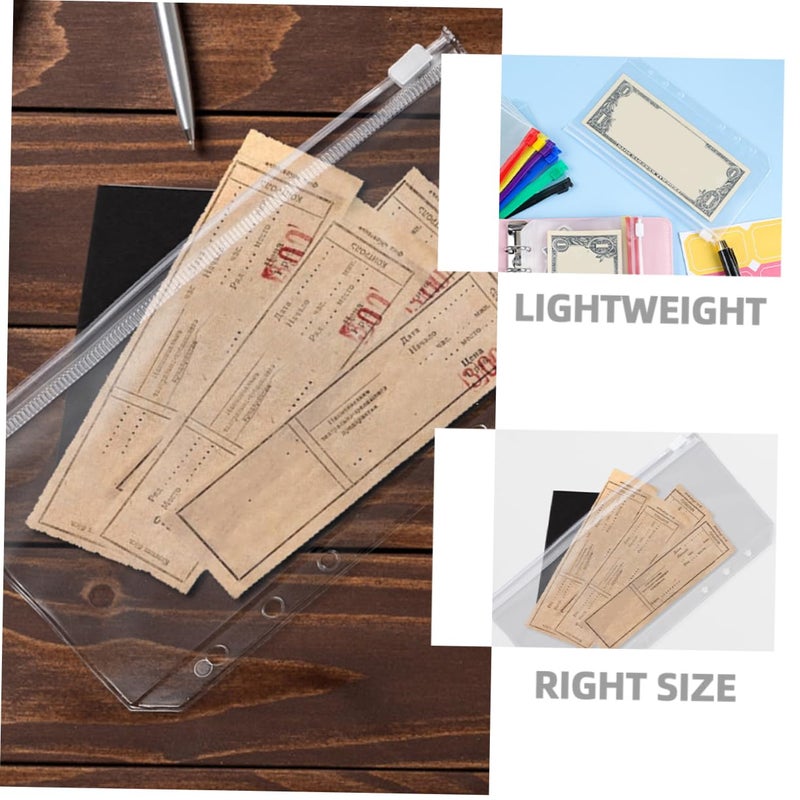 12 Pack Clear Zipper Binder Pouches For Document Receipts And Bills Storage - Image 5