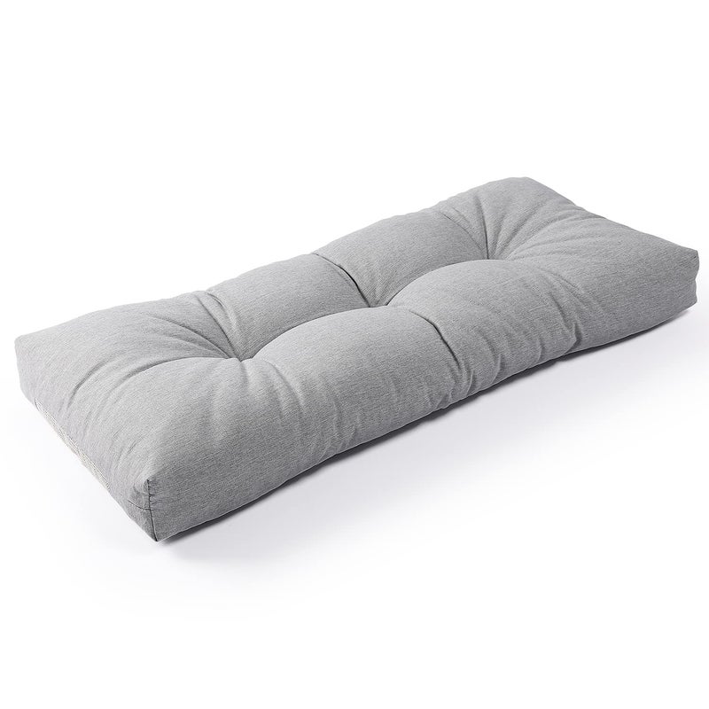 SUNROX SUNROX LokGrip Non slip Tufted Memory Foam Bench Cushion FadeShield Water Resistant Durable Thicken OutdoorIndoor Bench Seat Pads 42x16x4 inch Heather Grey 