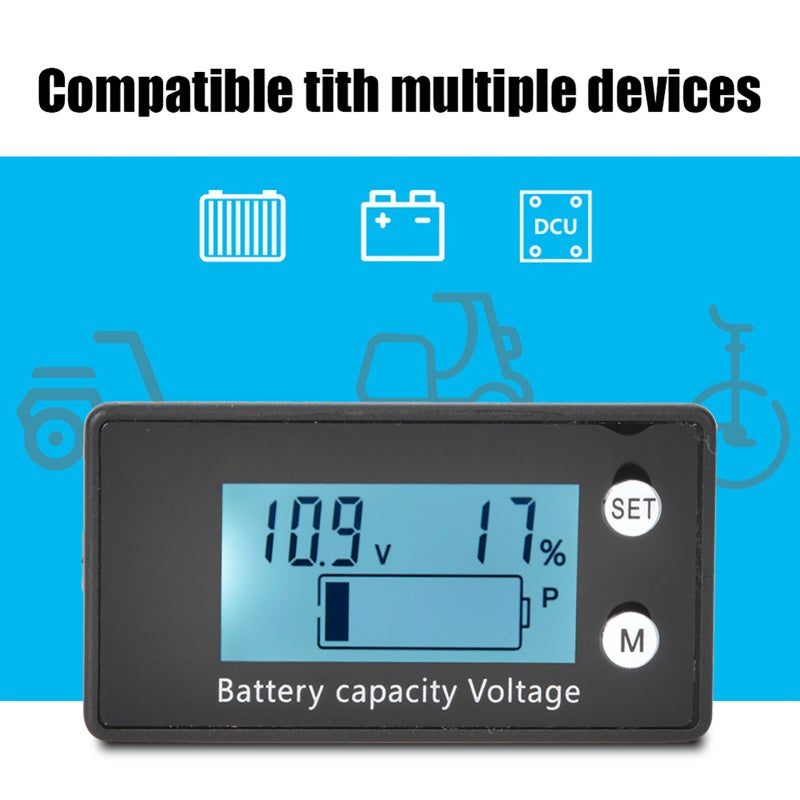 SUPNOVA DC 10V-100V Voltmeter 61x33x15mm Two-Wire Direct Measurement - Smart Chip LCD Display DC Voltmeter with Reverse Connection Protection for Real-Time Monitoring - Image 5