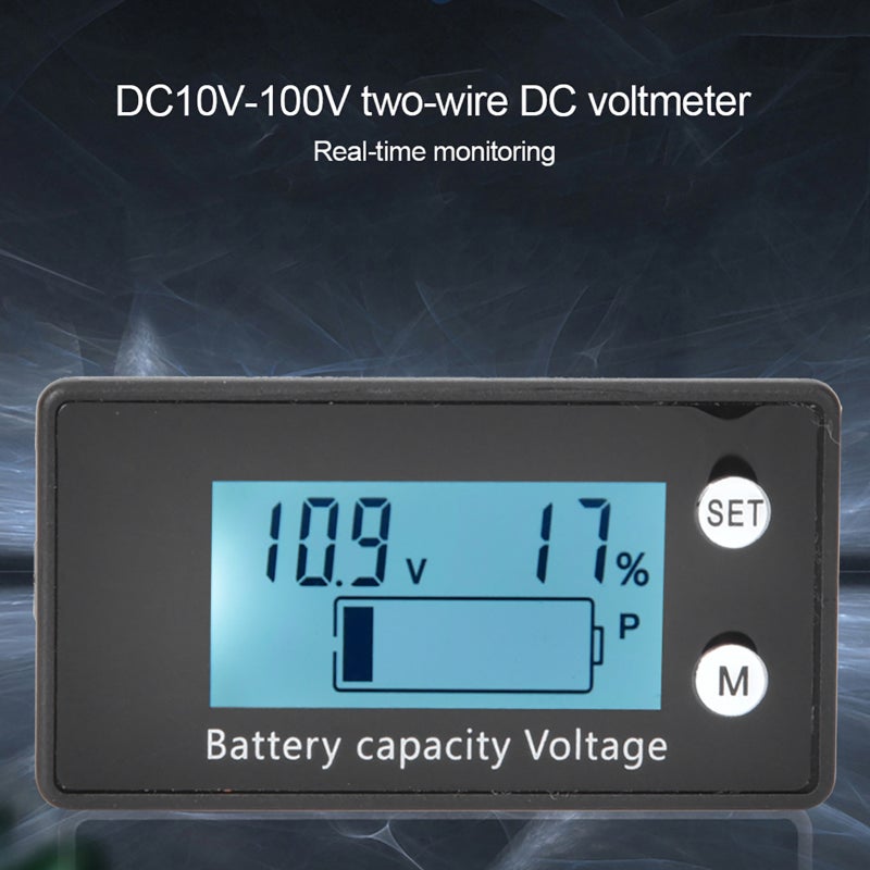 SUPNOVA DC 10V-100V Voltmeter 61x33x15mm Two-Wire Direct Measurement - Smart Chip LCD Display DC Voltmeter with Reverse Connection Protection for Real-Time Monitoring - Image 4