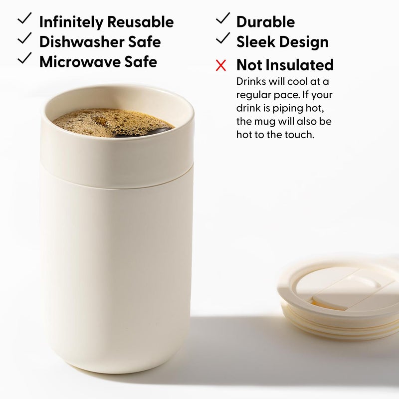 WP W&P Porter Ceramic Mug w/ Protective Silicone Sleeve, Blush 16 Ounces | On-the-Go | No Seal Tight | Reusable Cup for Coffee or Tea | Portable | Dishwasher Safe - Image 5