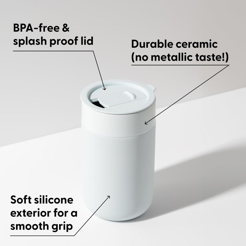 WP W&P Porter Ceramic Mug w/ Protective Silicone Sleeve, Blush 16 Ounces | On-the-Go | No Seal Tight | Reusable Cup for Coffee or Tea | Portable | Dishwasher Safe - Image 3