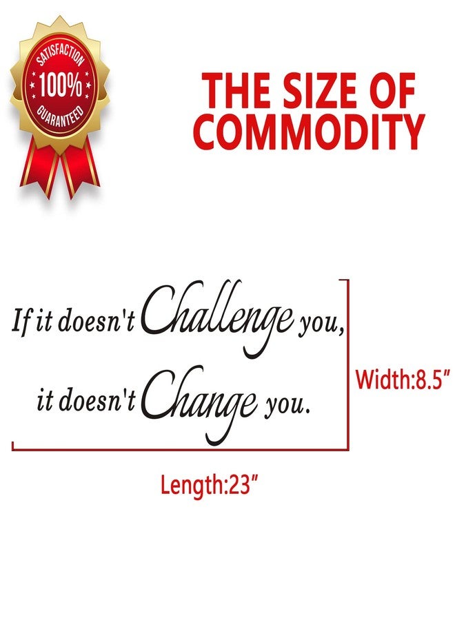 AnFigure Inspirational Wall Decals, Wall Decals for Office, Motivational Gym Quotes Workout Classroom Fitness Home Art Decor Vinyl Stickers If it Doesn't Challenge You It Doesn't Change You 23"X8.5" - Image 4