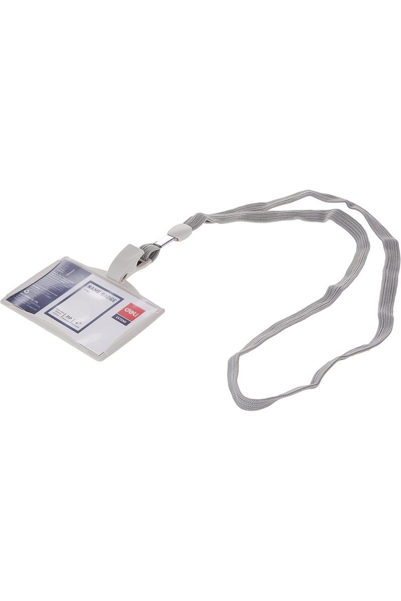 Deli ID Pass With String, Name Badge, Inner core 85x53mm, Grey, 30 Pcs (E5744) - Image 2