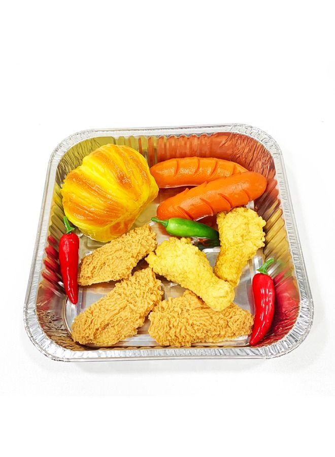 SNH Packing Aluminium Rectangle Container 420ml With Board Lid for Cooking Roasting Baking Pack Of 100 Pieces - Image 2