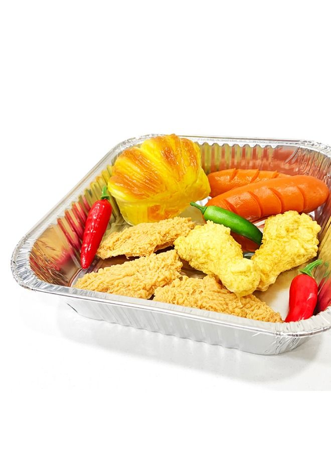 SNH Packing Aluminium Rectangle Container 420ml With Board Lid for Cooking Roasting Baking Pack Of 100 Pieces - Image 3