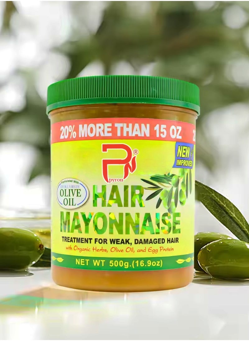 PYRON Hair Mayonnaise Treatment for Weak & Damaged Hair with Olive Oil - 500g 