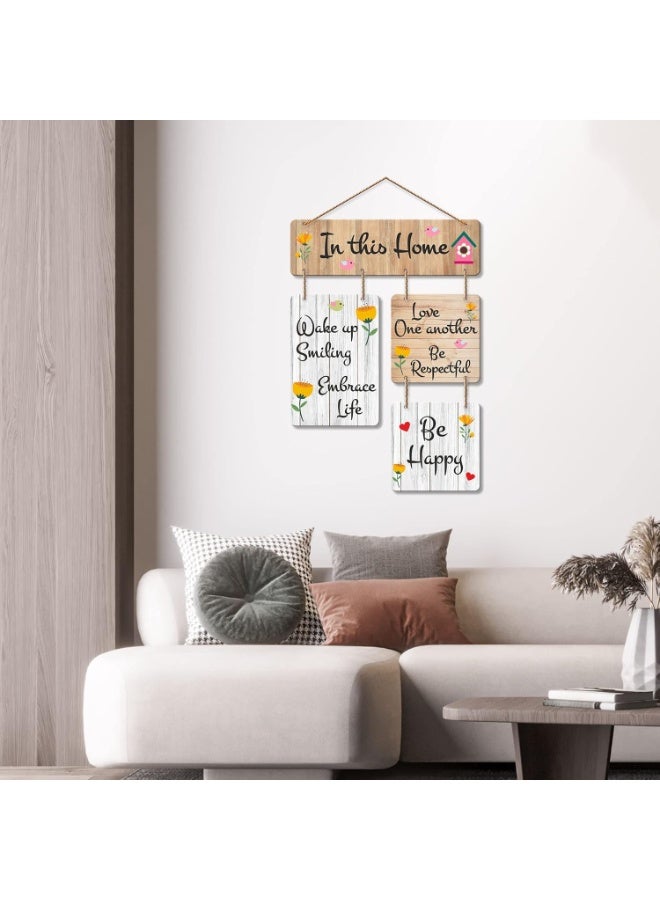 Artvibes In This Home Decorative Wall Art Mdf Wooden Hanger For Living Room|Bedroom|Artworks Decor|Office|Gift|Quotes Decor Items|Wall Hanging For Decoration|Modern Art(Wh_6508N) - Image 3