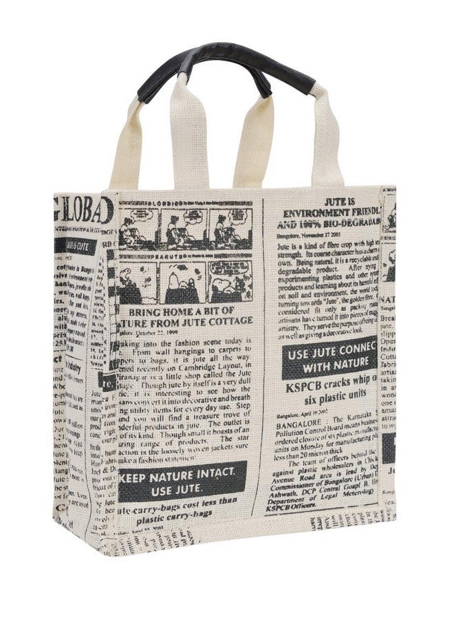 Jute Cottage حقائب جوت كوتاج لجلب الطعام للنساء والرجال حقائب جوت متعددة الأغراض بطباعة الصحف - Image 1