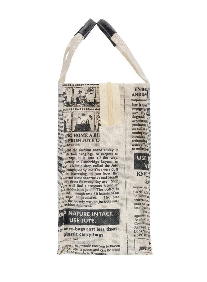 Jute Cottage حقائب جوت كوتاج لجلب الطعام للنساء والرجال حقائب جوت متعددة الأغراض بطباعة الصحف - Image 3