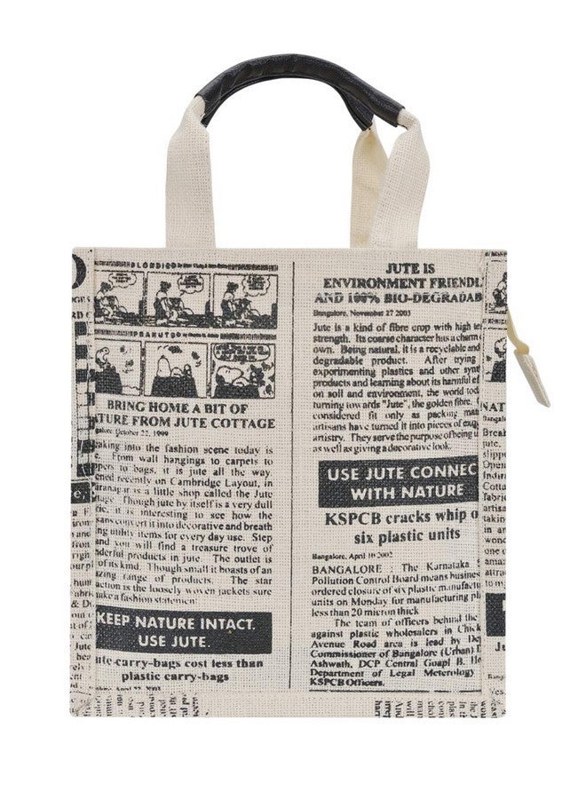 Jute Cottage حقائب جوت كوتاج لجلب الطعام للنساء والرجال حقائب جوت متعددة الأغراض بطباعة الصحف - Image 2