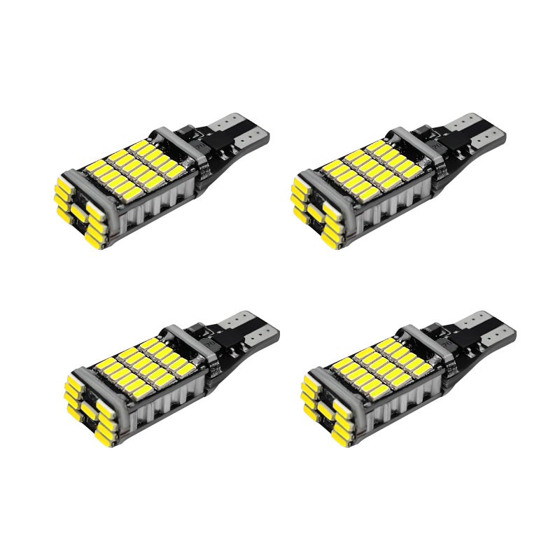 Sylvil 4 PCS LED Reverse Lights T15 4014 45SMD Back Up Light Turn Signal Bulb 6500K Super Bright Stop Light Bulbs Brake Lights for Cars Trucks RVs Universal Car Accessories White - Image 2