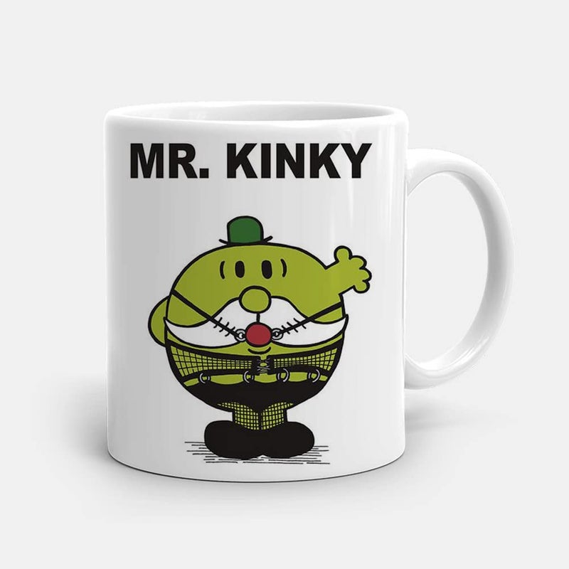 Misaavi Mister Kinky Mug Mr Men Little Miss Swing Mr Miss Happy Funny Birthday Anniversary Daily Use Morning Glorry 11oz White Ceramic Mug - Image 1