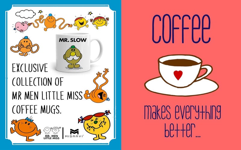 Misaavi Mister Kinky Mug Mr Men Little Miss Swing Mr Miss Happy Funny Birthday Anniversary Daily Use Morning Glorry 11oz White Ceramic Mug - Image 5