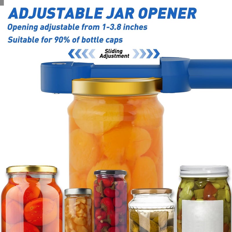 Banyaa Jar Opener Bottle Opener for Seniors with Arthritis, Multi Retractable Magnetic Can Opener, Jar Grippers for Opening Jars, Kitchen Gadgets for Weak Hands and Senior Arthritis (Blue) - Image 2